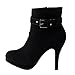 TOP Moda George-15 Women's Strap Buckle Stiletto Heel Ankle Booties Black 9