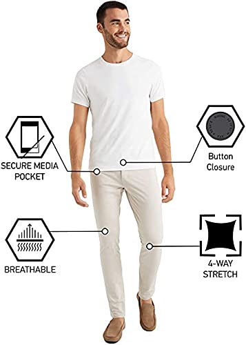 Rhone Men's Commuter Five Pocket Slim Fit Pant, Premium Comfort, Breathable 4-Way Stretch Fabric (Stone, 32W x 33L)2
