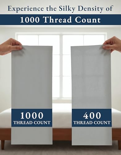 Image of LANE LINEN Split King Deep Pocket Sheets 100% Egyptian Cotton - Silver