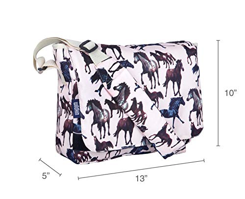 Wildkin Kids Messenger Bag – 600 Denier Polyester Durable and Lightweight for School & Travel - Horse Dreams4