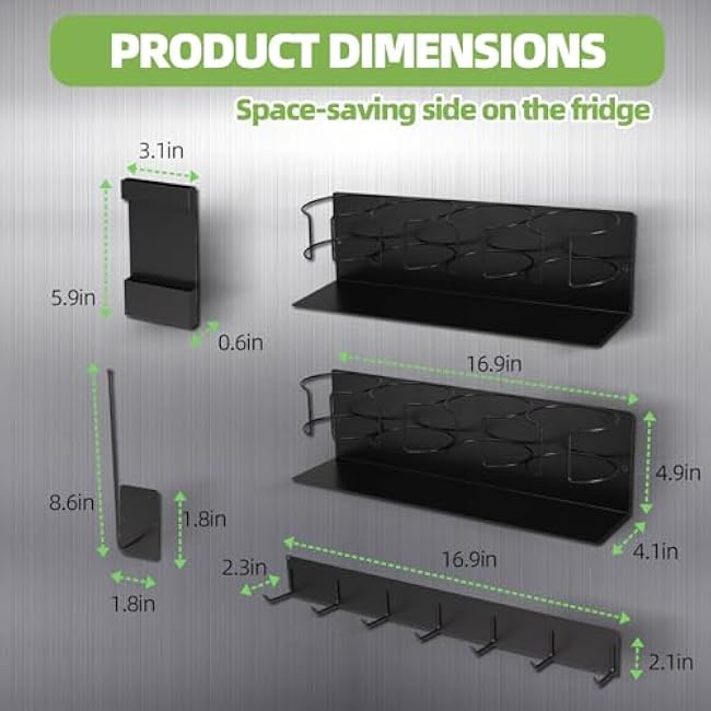 5 Pack Magnetic Cup Holder for Stanley 30 & 40 oz Tumbler, Strong Water Bottle Organizer Rack for Fridge & Metal Surfaces, Stanley Cup Accessories Storage, Ideal Gift for Stanley Lovers (Black)