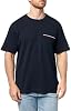 Camiseta de algodón piqué de manga corta para hombre con bolsillo y diseño de rayas de contraste 6