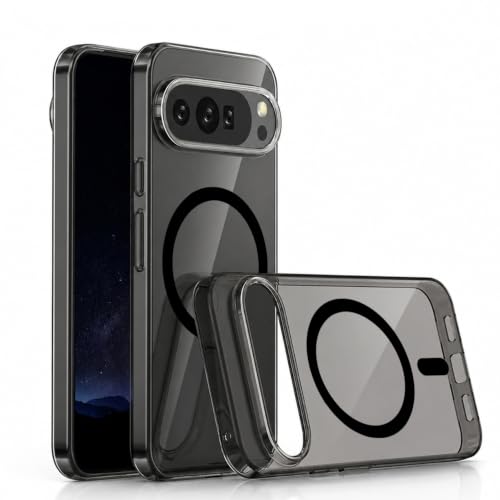 Image of Elzzi Anti Scratch Semi Translucent Cover for Google Pixel 10 Pro Case, Premium PC + TPU Magnetic Phone Cases Drop Proof, Compatible with Magsafe Slim Never Yellowing Shockproof