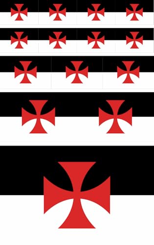 Daged Pegatinas Templarias 14 unidades – Coche Coche Moto Biker Bandera Bandera Vinilo 14 F