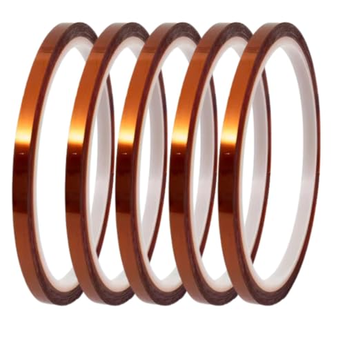 ZPUBLI+ 5 Rollos de Cinta Térmica 5 mm x 33 m, Cintas Resistentes a Altas Temperaturas para Sublimación. Sin residuos. (5, 5 mm)