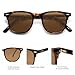 SOJOS Retro Vintage Square Polarized Sunglasses for Women Men UV Protection Lens TR90 Frame Sunglasses SJ2112, Tortoise Frame/Brown Lens