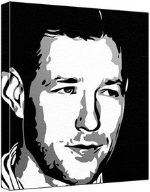 Ed Burns (100% Original Painting. Not A Print ) Acrylic Paint On Deep Framed Canvas (60 x 50 x 1.8 cm) 3-Colour Black/Grey/White-image-36