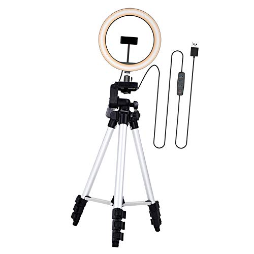11 Zoll Pro Ring Licht Kit mit Stativ Dimmbare 2900-6500K Ringlight für Live-Streaming YouTube Vlog Video Schießen Kamera - Silber