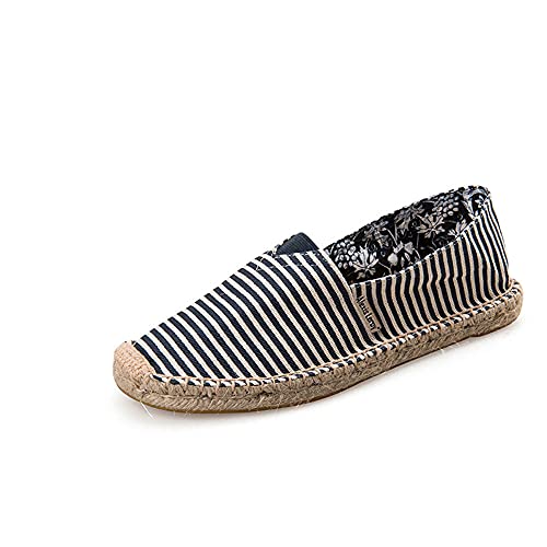 Alexis Leroy Handmade Streifen Herren Espadrilles Blau 44 EU / 10 UK