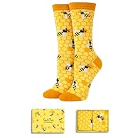 Funny Bee Gifts for Women - Yellow Bee Keepers Honey Gifts Animal Socks for Lovers Teen Girls