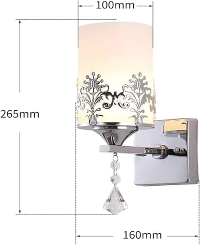 Aplique de pared cromado con globo de cristal para decoración de interiores 6