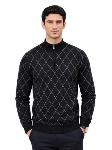 Image of Pivl Men's Winter Half Zip Diamond Sweater