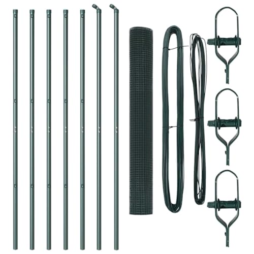 Qnhdfrt Stahl Maschendrahtzaun 1000 x 3,2 x 120 cm Grün für Garten, Hunde & Hühner, witterungsbeständig & rostfrei, moderner Drahtzaun zum Einzäunen von Terrasse, Weide und Campingplatz