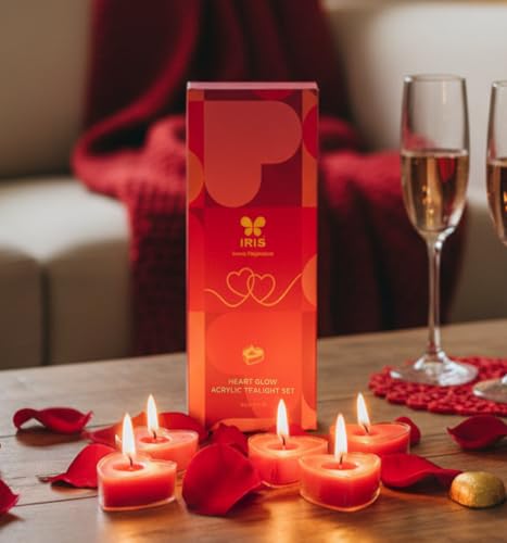 Image of IRIS Acrylic Heart Shaped Tealight Candle |Romance Fragrance | Pack of 10 | Burns Upto 2 Hours |Idially for Gifting