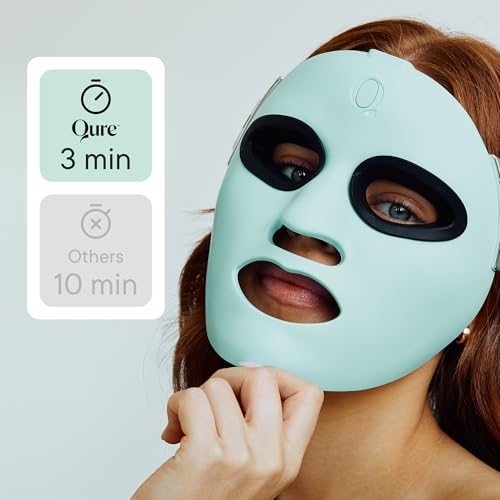 Image of Qure LED Light Therapy Mask for Face - FDA Cleared for Wrinkles & Acne Treatment with 3 Modes, 5 Facial Areas & 5 Lights: Red, Deep-Red, Blue, Amber & Infrared, 3-Min Daily, Eye-Protection, Smart App