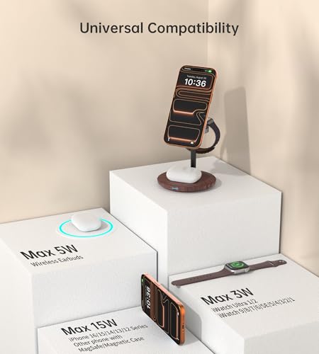 Image of XooFly 3 in 1 Magnetic Wireless Charging Station for Apple Devices,15W