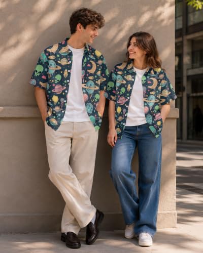 Image of 99TIMORO Funny Movie Mens Hawaiian Shirts Button Down Short Sleeve