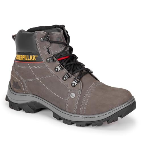 Bota Coturno Adventure Masculina Couro Legitimo Durabilidade E Conforto (Cinza, BR, Adulto, Numérico
