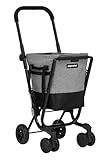 Playmarket Easy Go Carro de la Compra Plegable con Bolsa extraíble (Black Pepper - Textured)