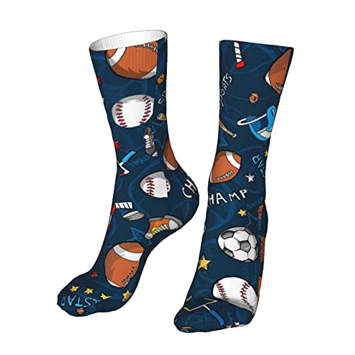 Evius Blijf stijlvol en comfortabel met sporthonkbalwedstrijdsokken voor mannen en vrouwen - de perfecte casual compressiesokken voor halverwege de kuit met trendy modieuze print tot halverwege de - Afbeelding 5