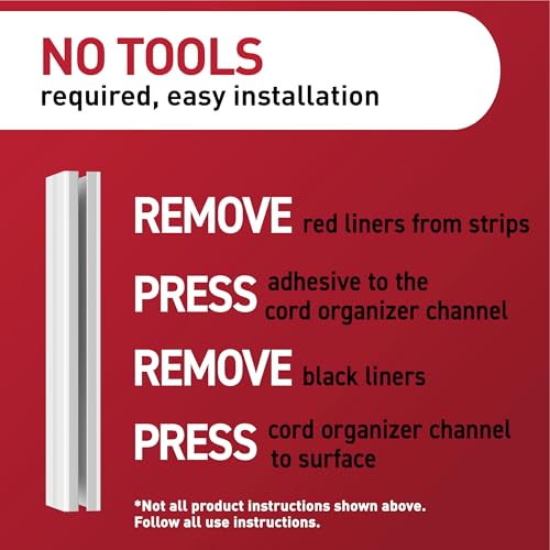 Image of Command Cord Organizer Channel, 1 Channel, 8 Large Strips