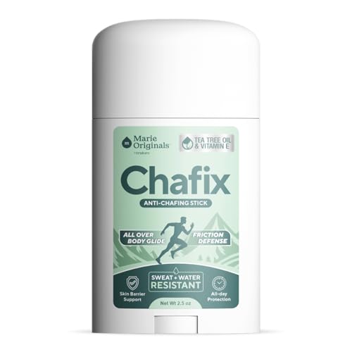Marie Originals Chafix Anti Chafing Stick – 2.5oz | Plant-Based Anti Chafe Stick with Shea Butter, Arrowroot & Tea Tree | Sweat & Water Resistant, No White Residue, Non Greasy Thigh Rub Protection