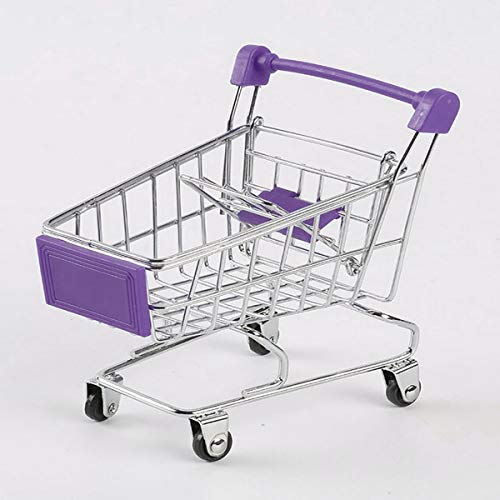 Greatangle Supermarché créatif Mini Caddie Chariot en métal Simulation Enfant Jouet Violet