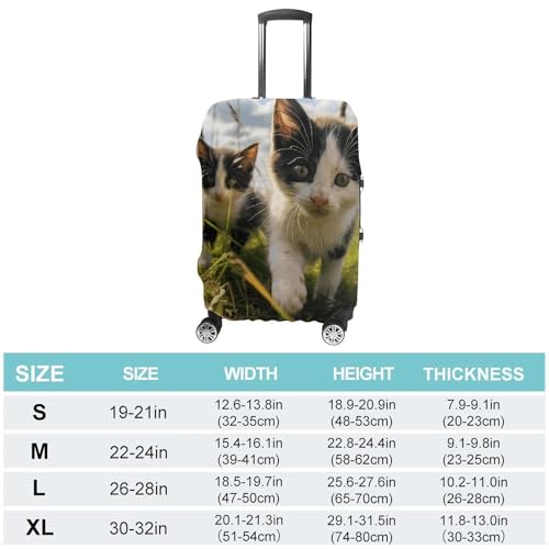 Carry on Luggage Cover Little Cat on The Grass Suitcase Covers for Luggages Tsa Approved Travel Luggage Sleeve Protector Elastic Suitcase Protector Anti-Scratch Washable Fits 19-30 Inch Case -L2