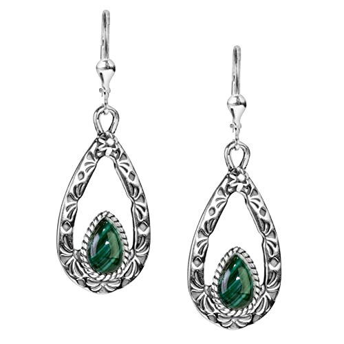 American West Jewelry Sterling Silver Women's Drop & Dangle Earrings Choice of Gemstone Color