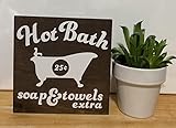 HOUVSSEN Wood Signage Decor hot Bath Sign Vintage Farmhouse Bathroom Sign Farmhouse Bathroom Sign Bathtub Sign .25 Bath Rustic Farmhouse Wall Decor 8 x 8 inch