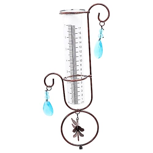 balacoo Outdoor Rain Gauge Iron Dragonfly Rain Measurement Tool Pp Plastic Easy to Use