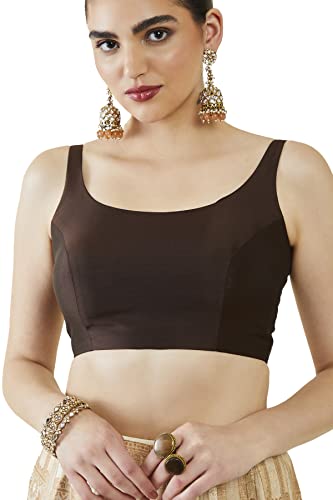 Image of Soch Womens Taffeta Solid Sleeveless Padded Blouse