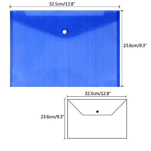 Image of DIY Crafts Style No # 1, Pack of 12 Pc, Poly Envelope Folder with Snap Button Closure, Waterproof Transparent Project En(Style No # 1, Pack of 12 Pc)