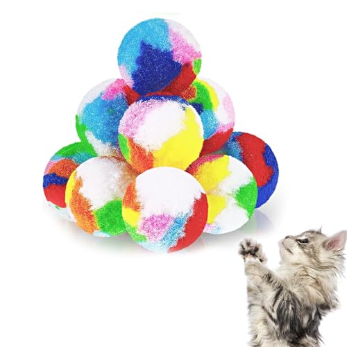 Vebetter 20 Pièces Chat Jouet Boules, Doux Chaton Pom Poms 4,5 cm, D'intérieur Interactive Pompon Balle Pour Les Chats