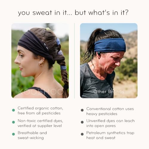 Image of KOOSHOO Head-Band for Men and Women - Durable, Plant-Based Hair Accessory - Versatile Sports Sweatband - Elastic Thick Sweat Band for Women & Men - Great for Running, Yoga, Exercise, etc