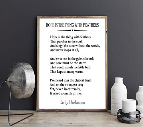 Affiche Emily Dickinson L'Espoir Est Les Choses Avec Des Plumes Art Giclée A3