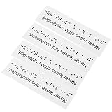 4 Pièces fournitures d'oeillère panneaux de salle de bain en braille étiquette en brail...