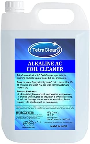 TetraClean Alkaline Based AC Coil Cleaner | High Foaming Instant Cleaning Liquid | Compatible with Commercial & Residential Air Conditioner | Powerful Formula for Deep Cleaning & Improved Cooling/ 5L