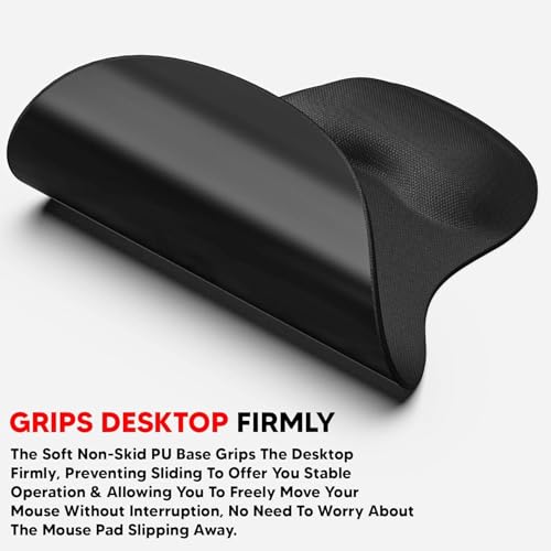 Image of Sish Gel Mousepad - Black -Gel Mouse Pad| Foam Cushion Mousepad with Wrist Support, Ergonomic Design| Non-Slip Rubber Base| Suitable for Gaming, Computer, Laptop, Home & Office Non-Slip Rubber Base