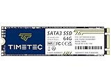 Timetec 64GB SSD 3D NAND SATA III 6Gb/s M.2 2280 NGFF 64TBW Read Speed Up to 550MB/s SLC Cache Performance Boost Internal Solid State Drive for PC Computer Laptop and Desktop (64GB)