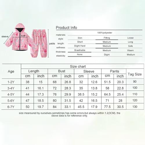 LZH Kinder 2-teilige Regenmantel Unisex Wasserdichte Kapuzenjacke Hosenanzug BoysGirls Leichte Sets