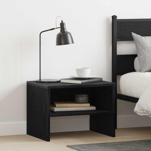 Mesas de noche de diseño elegante en madera de ingeniería color roble negro 5