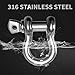 Laorde 316 Stainless Steel D-Ring Shackles, Marine Grade, 1/4