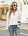 Blooming Jelly Women's Dressy Casual Blouses Business Work Tunic Tops Cute Long Sleeve V Neck Pleated Shirts 2026 Fall Outfits (White,Small)