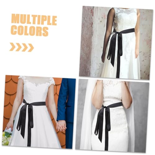 2pcs Long Satin Ribbon Sash for Brides Waist Belt with DIY Bow Tie for Wedding Dress Accessories Elegant Decoration for Women3