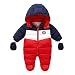 RUIMING Newborn Baby Snowsuit Infant Winter Coat Hooded Zipper Jumpsuit Outwear Footed Romper (6-9 Months)