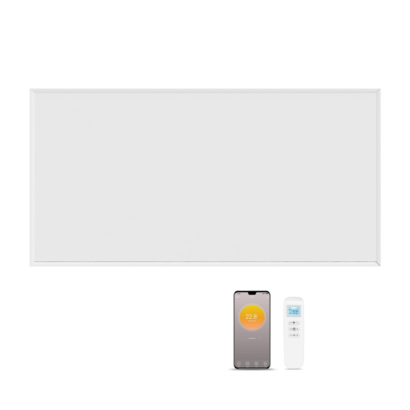Far Infrared Panel Heater with Built-in Thermostat, 700W Infrared Heating Panel with Wifi App Remote Control and Temperature Sensor Energy Saving Wall Heater with CE — image 1