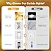 Brightown 300 LED Curtain String Lights, 9.8 FT Hanging Fairy Lights with Remote, 8 Modes, Connectable Waterproof Window Lights for Bedroom Backdrop Wedding Outdoor Christmas Party, Warm White