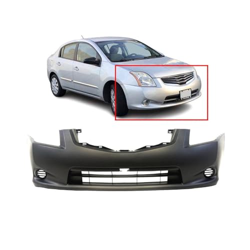 Image of Compatible with Nissan Sentra 2010-2012 Front Bumper Cover | Primed, With Fog Light Holes, Sedan, Ready to Paint, OEM 62022ZT51J, NI1000271