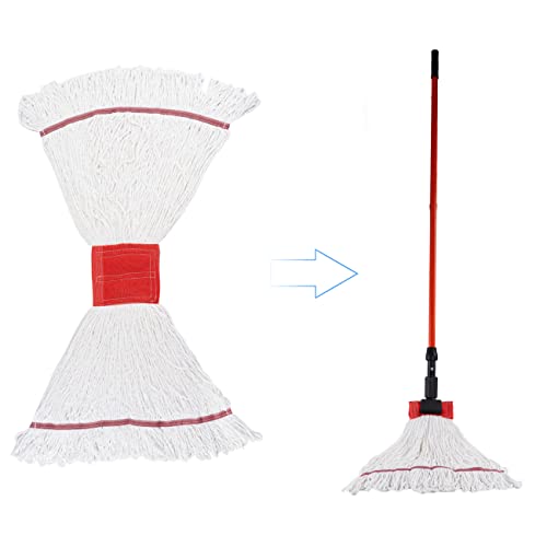 Image of Matthew Cleaning Microfiber String Mop Heavy Duty Commercial Wet Mop Head Replacement,Excellent Absorbency,Premium Launderability,Reusable for Home,Commercial and Industrial Use(White,3Pack)